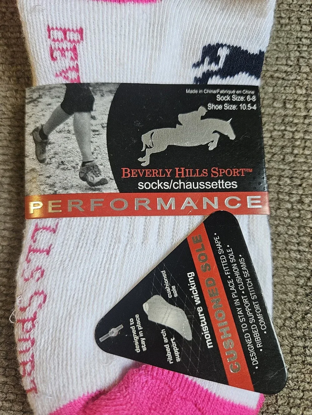 NWT 2 pairs Beverly Hills Sport performance ankle socks